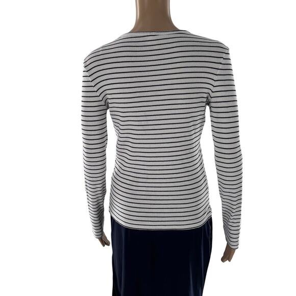 Pact Striped Favorite Rib Henley Long Sleeve Top - Picture 8 of 11